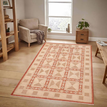handmade Transitional Kafkaz Chobi Ziegler Rust Tan Hand Knotted RECTANGLE 100% WOOL area rug 6 x 9